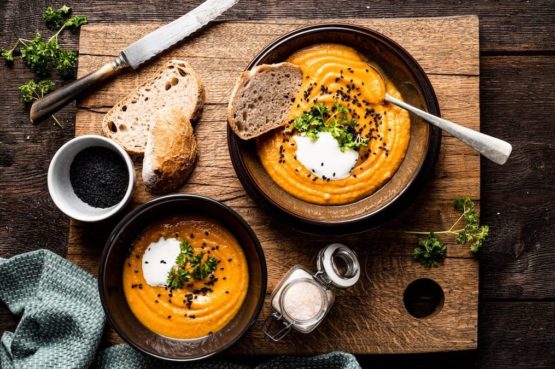 Soupe de patate douce et lentilles corail